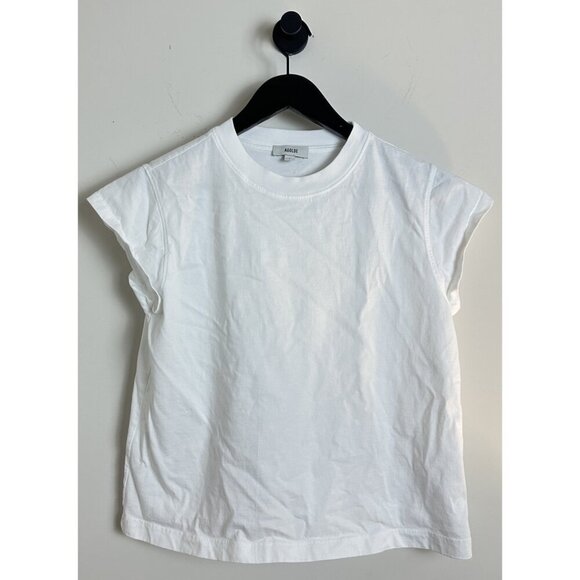 AGOLDE Bryce Cap Sleeve T-Shirt in White Size X-Small - Picture 3 of 10